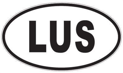 LUS - 3 Letter Initials Oval Sticker