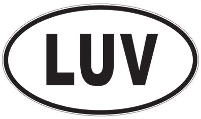 LUV - 3 Letter Initials Oval Sticker