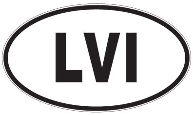 LVI - 3 Letter Initials Oval Sticker