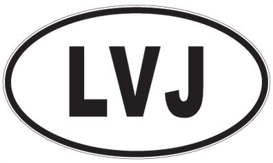 LVJ - 3 Letter Initials Oval Sticker