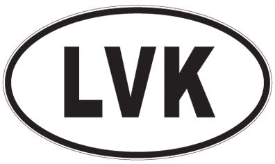 LVK - 3 Letter Initials Oval Sticker