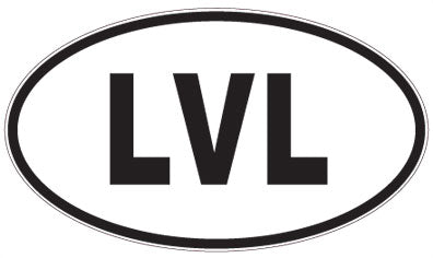 LVL - 3 Letter Initials Oval Sticker