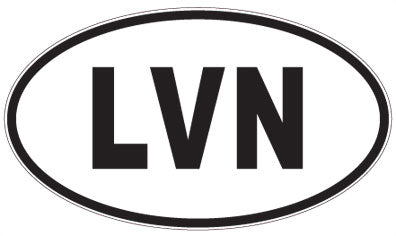 LVN - 3 Letter Initials Oval Sticker
