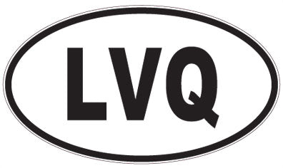 LVQ - 3 Letter Initials Oval Sticker