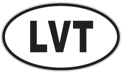 LVT - 3 Letter Initials Oval Sticker