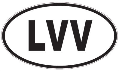 LVV - 3 Letter Initials Oval Sticker