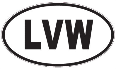 LVW - 3 Letter Initials Oval Sticker