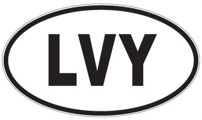 LVY - 3 Letter Initials Oval Sticker