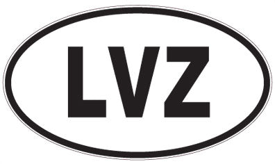 LVZ - 3 Letter Initials Oval Sticker