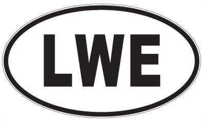 LWE - 3 Letter Initials Oval Sticker