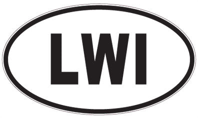 LWI - 3 Letter Initials Oval Sticker