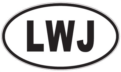 LWJ - 3 Letter Initials Oval Sticker