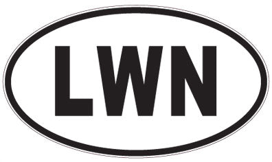 LWN - 3 Letter Initials Oval Sticker