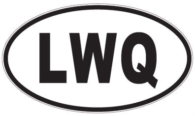 LWQ - 3 Letter Initials Oval Sticker