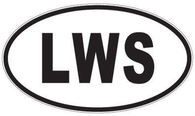 LWS - 3 Letter Initials Oval Sticker