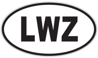 LWZ - 3 Letter Initials Oval Sticker