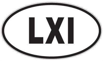 LXI - 3 Letter Initials Oval Sticker