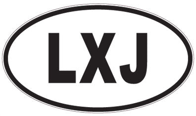 LXJ - 3 Letter Initials Oval Sticker