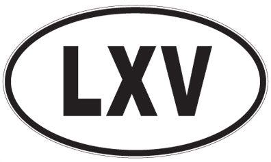 LXV - 3 Letter Initials Oval Sticker