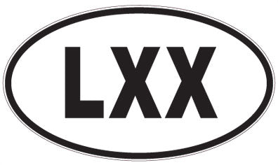 LXX - 3 Letter Initials Oval Sticker