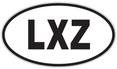 LXZ - 3 Letter Initials Oval Sticker