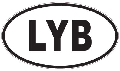 LYB - 3 Letter Initials Oval Sticker