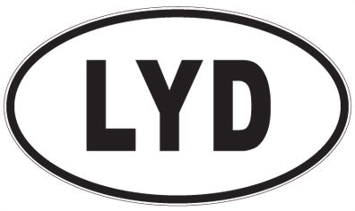 LYD - 3 Letter Initials Oval Sticker