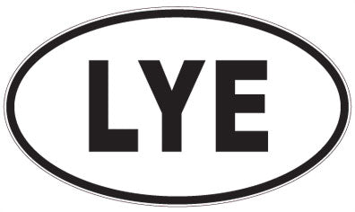 LYE - 3 Letter Initials Oval Sticker