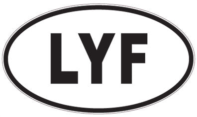 LYF - 3 Letter Initials Oval Sticker