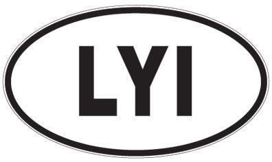 LYI - 3 Letter Initials Oval Sticker