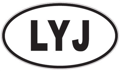 LYJ - 3 Letter Initials Oval Sticker