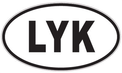 LYK - 3 Letter Initials Oval Sticker