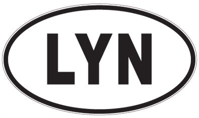LYN - 3 Letter Initials Oval Sticker