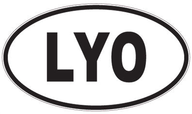 LYO - 3 Letter Initials Oval Sticker