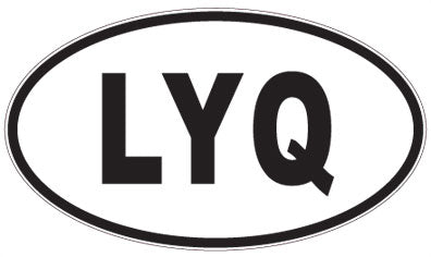 LYQ - 3 Letter Initials Oval Sticker
