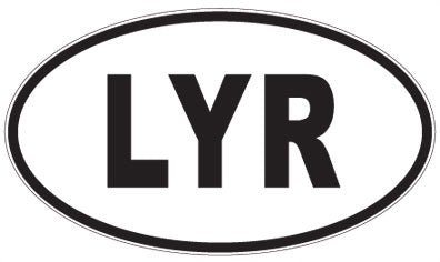 LYR - 3 Letter Initials Oval Sticker