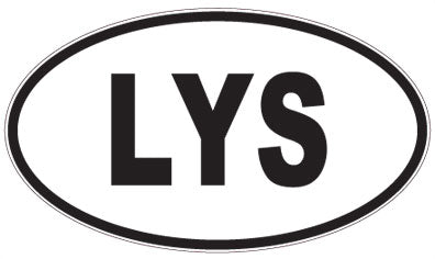 LYS - 3 Letter Initials Oval Sticker