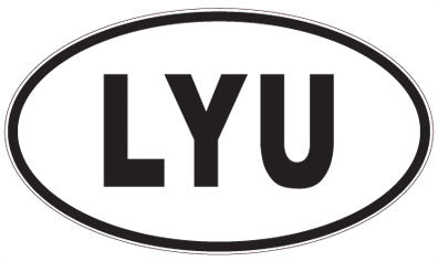 LYU - 3 Letter Initials Oval Sticker