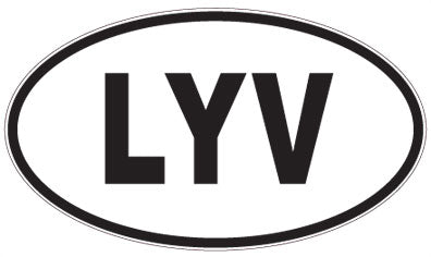 LYV - 3 Letter Initials Oval Sticker