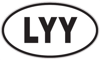 LYY - 3 Letter Initials Oval Sticker