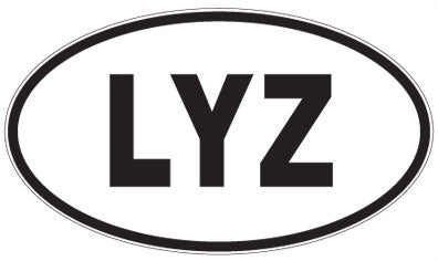 LYZ - 3 Letter Initials Oval Sticker
