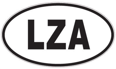 LZA - 3 Letter Initials Oval Sticker