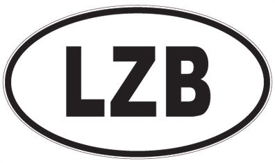 LZB - 3 Letter Initials Oval Sticker