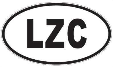 LZC - 3 Letter Initials Oval Sticker