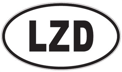 LZD - 3 Letter Initials Oval Sticker