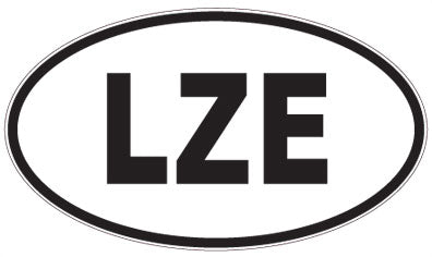 LZE - 3 Letter Initials Oval Sticker
