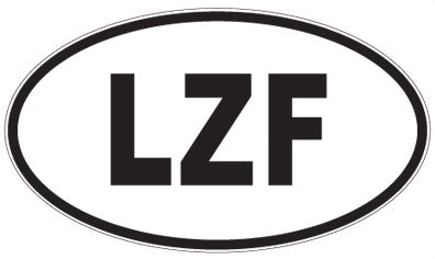 LZF - 3 Letter Initials Oval Sticker
