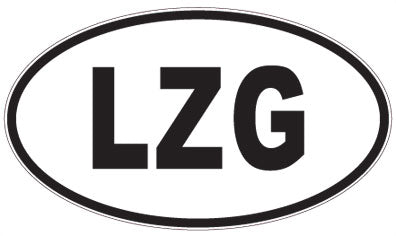 LZG - 3 Letter Initials Oval Sticker