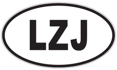 LZJ - 3 Letter Initials Oval Sticker