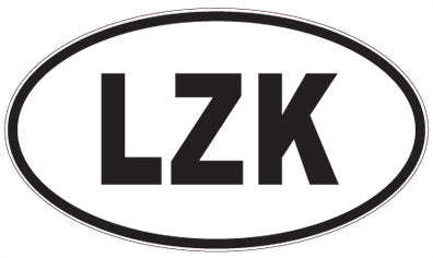 LZK - 3 Letter Initials Oval Sticker